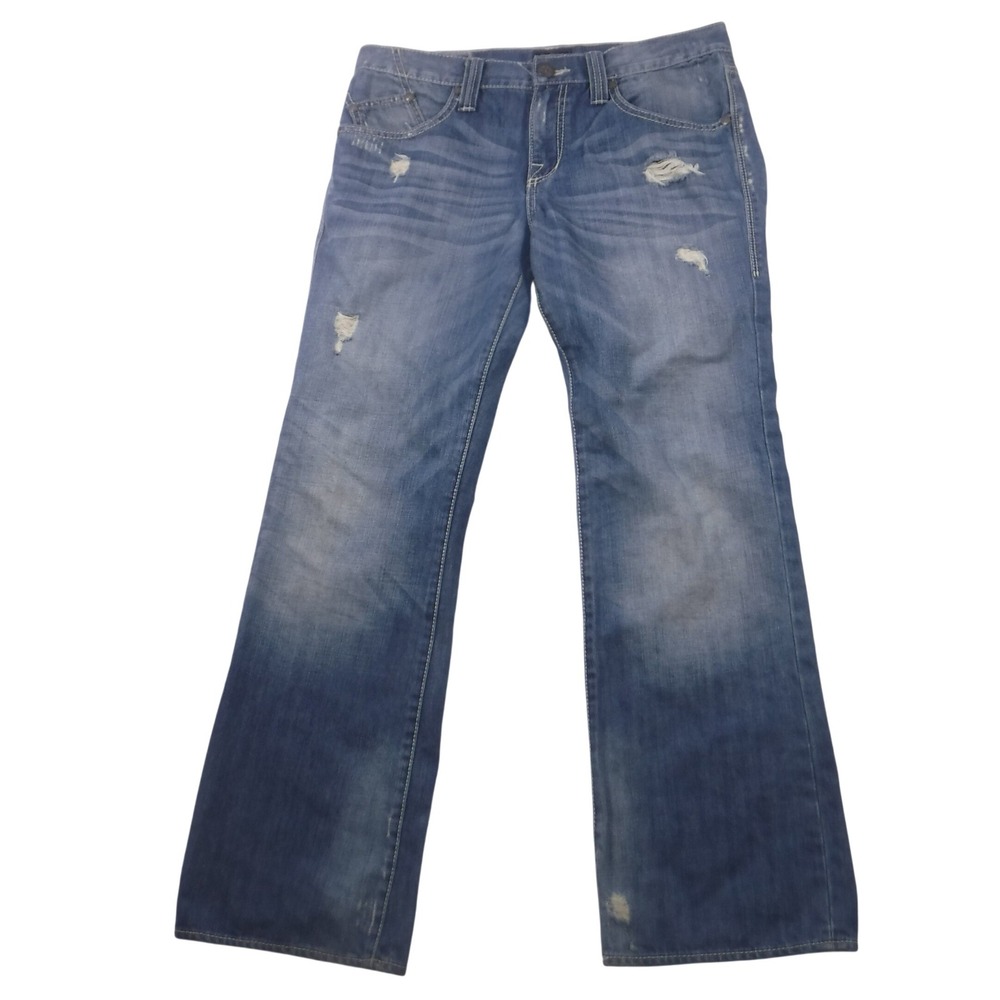 Rock & Republic Henlee Mens 32x30 Distressed Bootcut Blue Jeans R Pocket BS2-13A